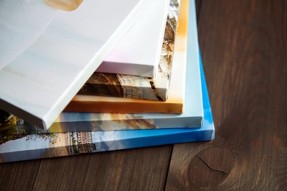 Stack of canvas print images